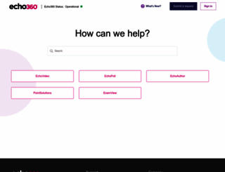support.echo360.com screenshot