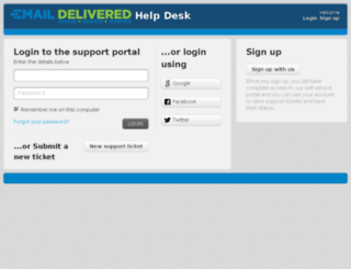 support.emaildelivered.com screenshot
