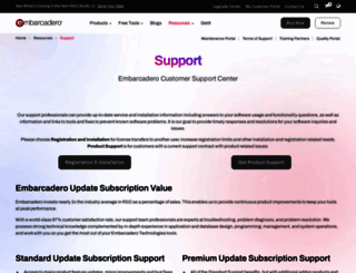 support.embarcadero.com screenshot