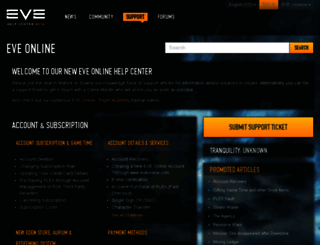 support.eve-online.com screenshot