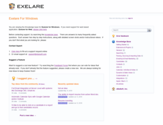 support.exelare.com screenshot