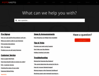 support.fotomoto.com screenshot
