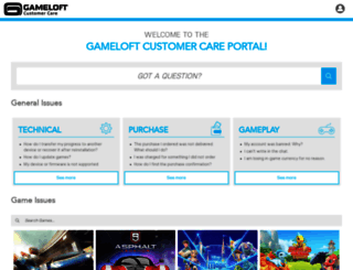 support.gameloft.com screenshot