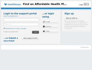 support.healthsherpa.com screenshot