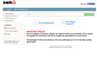 support.imesh.com screenshot