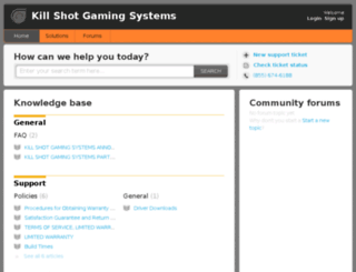 support.killshotgaming.com screenshot