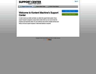 support.kontentmachine.com screenshot