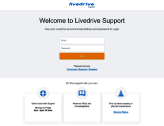 support.livedrive.com screenshot