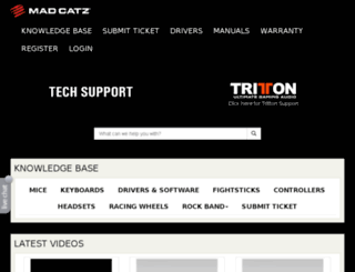 support.madcatz.com screenshot
