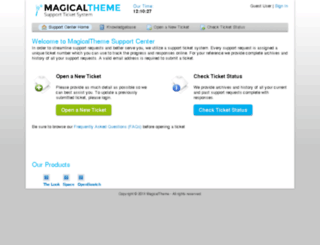 support.magicaltheme.com screenshot