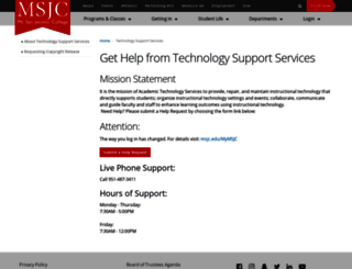 support.msjc.edu screenshot