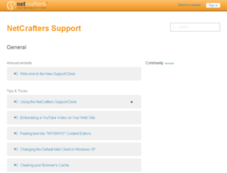 support.netcrafters.com screenshot