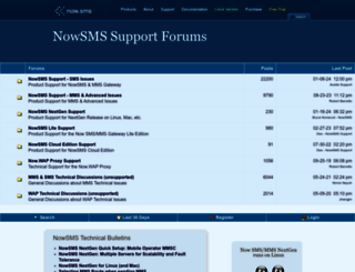 support.nowsms.com screenshot