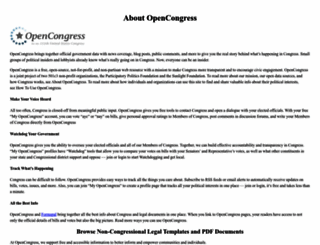 support.opencongress.org screenshot