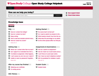 support.openstudycollege.com screenshot