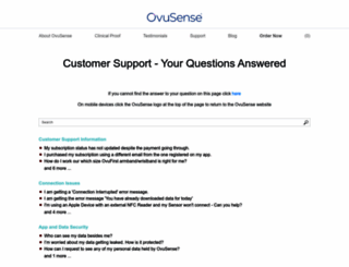 support.ovusense.com screenshot