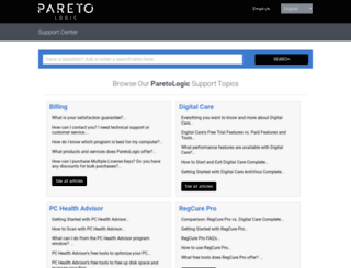 support.paretologic.com screenshot