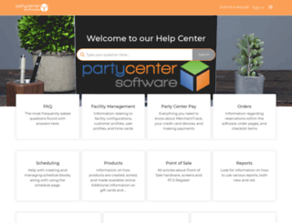 support.partycentersoftware.com screenshot