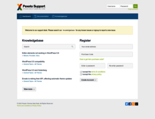 support.pexeto.com screenshot