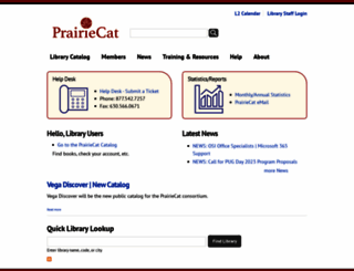 support.prairiecat.info screenshot