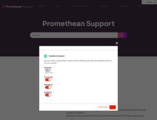 support.prometheanplanet.com screenshot
