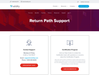 support.returnpath.net screenshot