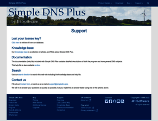 support.simpledns.com screenshot