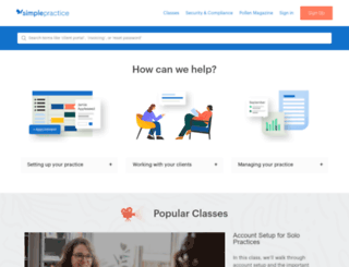 support.simplepractice.com screenshot