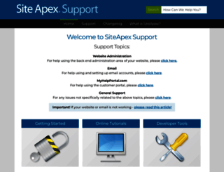 support.siteapex.com screenshot