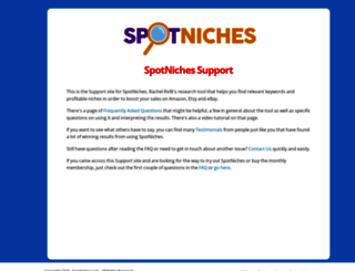 support.spotniches.com screenshot