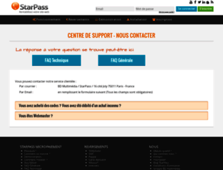 support.starpass.fr screenshot