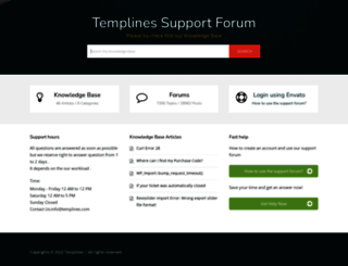 support.templines.com screenshot