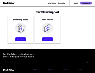 support.textnow.com screenshot