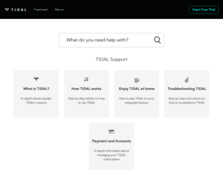 support.tidal.com screenshot