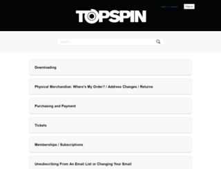 support.topspinmedia.com screenshot