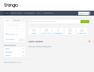 support.tranglo.com screenshot