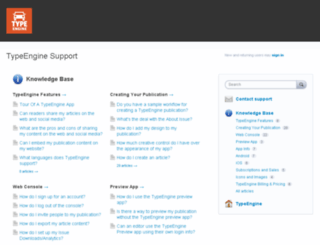 support.typeengine.net screenshot