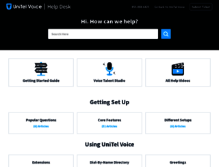 support.unitelvoice.com screenshot