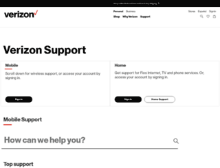 support.verizonwireless.com screenshot
