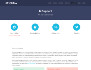 support.vfbpro.com screenshot
