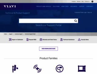 support.viavisolutions.com screenshot