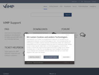 support.vimp.com screenshot