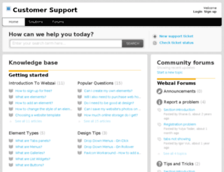 support.webzai.com screenshot