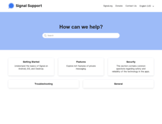 support.whispersystems.org screenshot