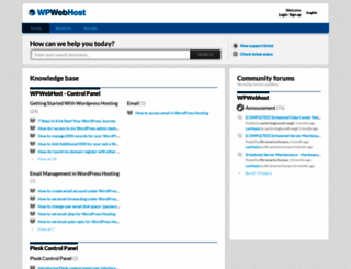 support.wpwebhost.com screenshot