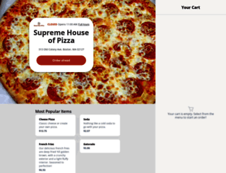 supremehousepizza.com screenshot