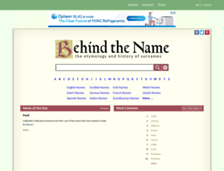 surnames.behindthename.com screenshot