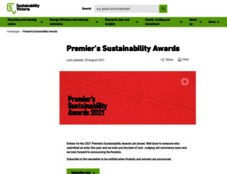 sustainabilityawards.vic.gov.au screenshot