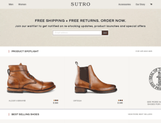 sutrofootwear.com screenshot