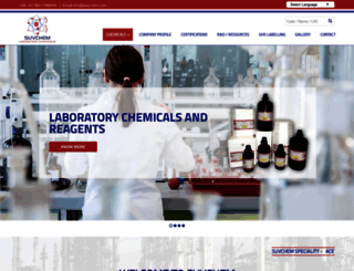 suvchemlaboratorychemicals.com screenshot